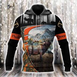 deer hunting all over printed hoodie n140216