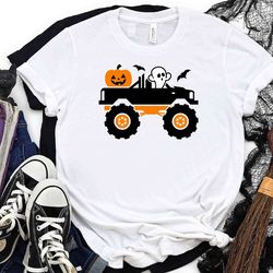 halloween monster truck shirt, boys halloween shirt, boys monster truck shirt, truck halloween shirt, toddler shirt, hal