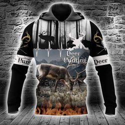 deer hunting all over printed hoodie tt100224