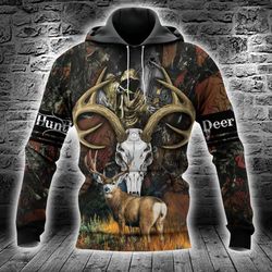 deer hunting all over printed hoodie tt110216