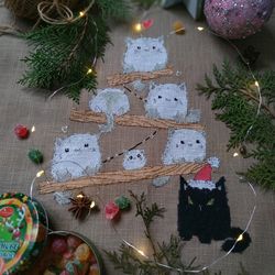Christmas Tree of Cats Cross Stitch Pattern PDF