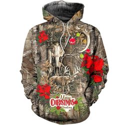 deer hunting all over printed hoodie v121111