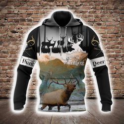 deer hunting all over printed hoodie v140110