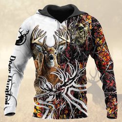 deer hunting all over printed hoodie x061248