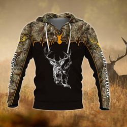 deer hunting all over printed hoodie x071228
