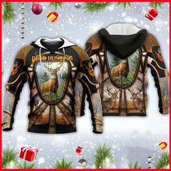 deer hunting all over printed hoodie x071239