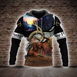 deer hunting all over printed hoodie x100224