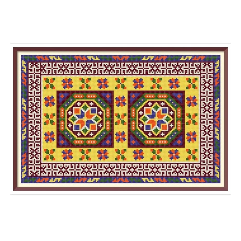 Making Miniature Oriental Rugs - Cross Stitch Pattern - PDF Counted Miniature for Needlepoint - Dolls Rug - Geometric.jpg