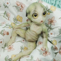 Incredible silicone alien doll Repta 9 inches. Alien baby reborn 22cm