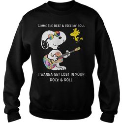 snoopy gimme the beat and free my soul i wanna get lost &8211 sweatshirt