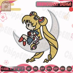 chibi sailor moon embroidery design, anime embroidery design, machine embroidery designs, instant download