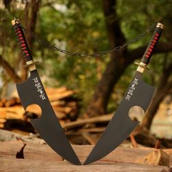 double anime sword, anime cosplay, handmade anime training sword, real japanese samurai sword, high-carbon am industry