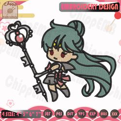 chibi sailor pluto embroidery design, sailor moon embroidery design, anime embroidery design, machine embroidery designs
