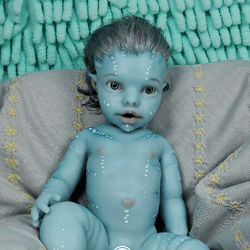 Cute silicone baby boy Avatar 9 inches, 22 cm. Mini reborn doll