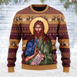 Merry Christmas Unisex Ugly Christmas Sweater St John The Baptist For Men Women