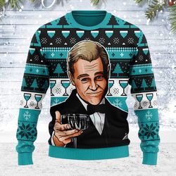 ugly christmas sweater leo wine glass meme for men women