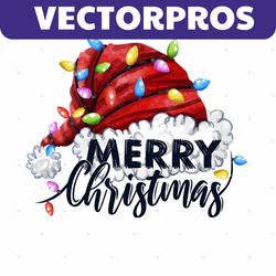 merry christmas santa hat light png sublimation file