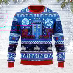 ugly christmas sweater a timey wimey for men women