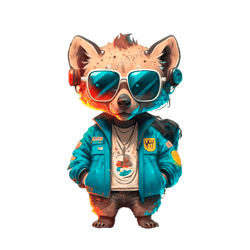 adorable cartoon character illustration hyena