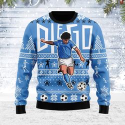 Ugly Christmas Sweater Diego Number 10 Football Player For Men Women