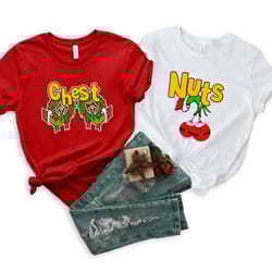 chest nuts christmas shirts, couples shirts, matching couple, christmas shirt, couple pajamas, couple matching, grinch