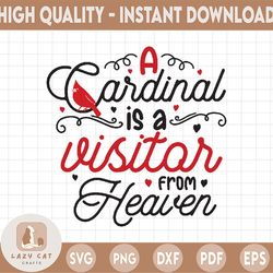 A cardinal is a Visitor From Heaven SVG, Cardinal Svg, Merry Christmas SVG, Funny Christmas SVG, Svg File for Cricut, P