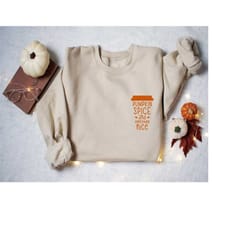 pumpkin spice everything nice sweatshirt, autumn lover shirt, cozy autumn gift for her, autumn love jumper, cute pumpkin