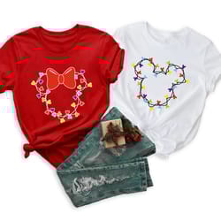 disney christmas lights shirt, disney christmas shirt, mickey christmas shirt, minnie christmas shirt, disney family shi