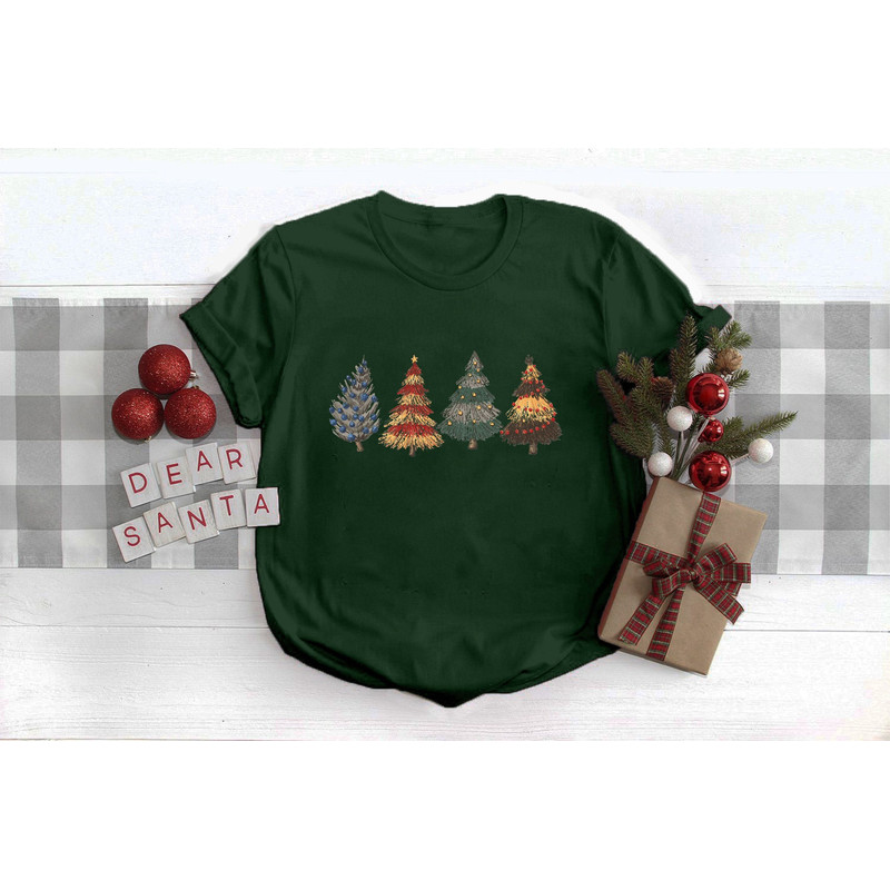 HP Wizard Houses Christmas Tree Shirt, Holiday Shirt, Christmas Shirt, Harry Potter Shirt, Magic Christmas, HP Fans, Christmas Pine Trees.jpg