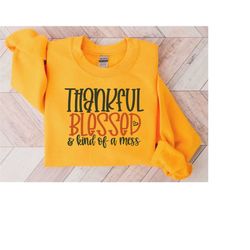 thankful blessed and kind of a mess shirt, thanksgiving shirt, thankful shirt, cute thanksgiving shirt, cute holiday shi