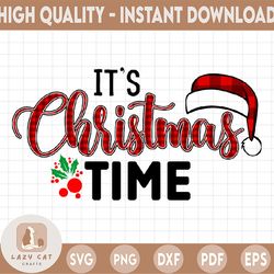 It's Christmas time png, buffalo plaid red truck PNG, Winter Holidays png, Christmas Png Sublimation Digital Download