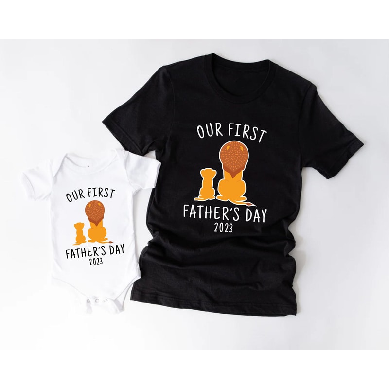 Our First Father's Day Shirt, Fathers Day Shirt, Gift for Father, Dad Shirt, Daddy and Me Shirt, Farther Son Shirt, Matching Shirts.jpg