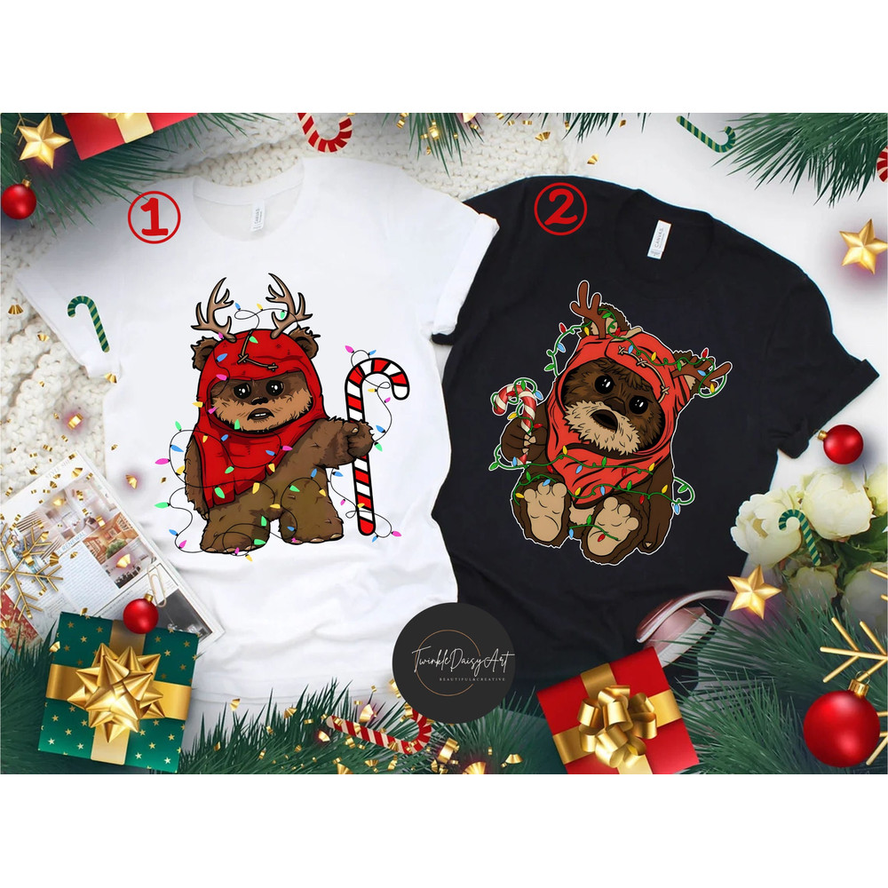 Cute Reindeer Wicket Ewoks Endor Christmas Lights Shirt, Star Wars Christmas shirt, Galaxy's Edge Xmas shirt, Disneyland Vacation Party Trip.jpg