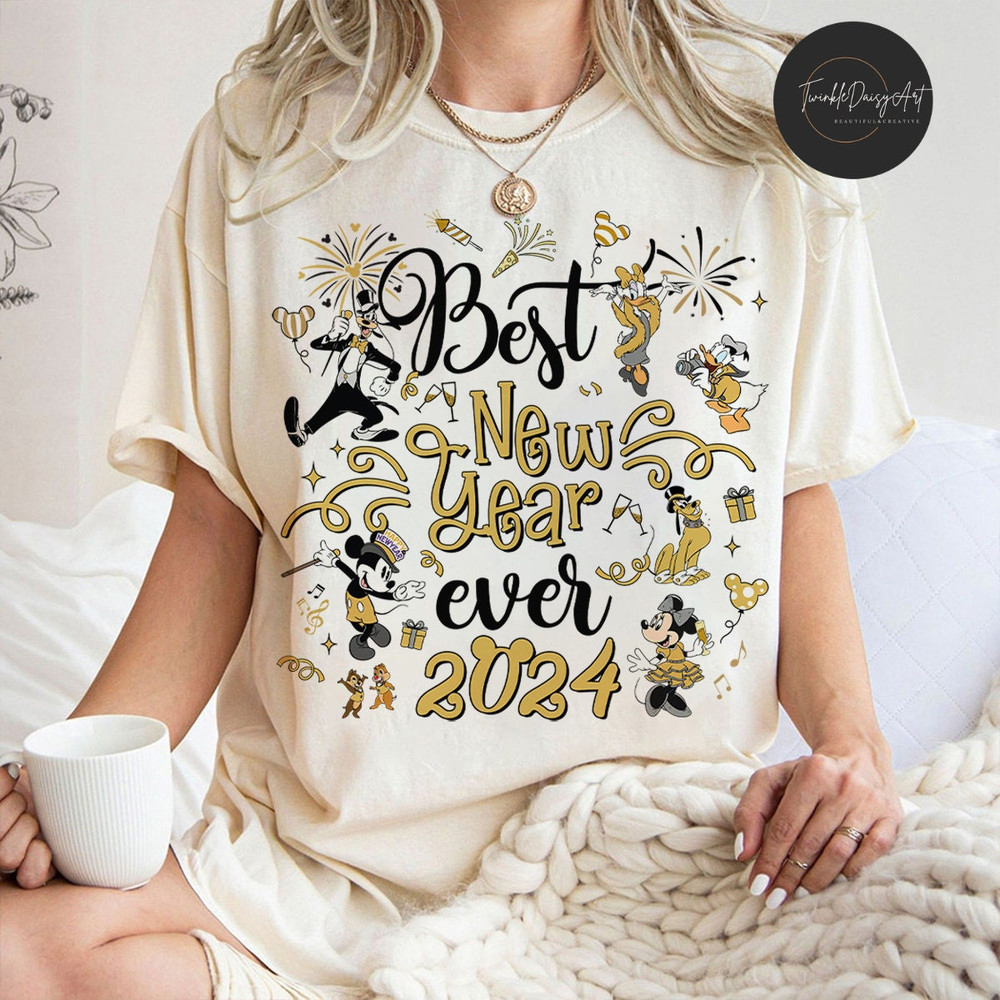 Disney Best New Year Ever 2024 shirt, Mickey and Friends Happy New Year 2024 Tee, Disney Trip shirt, WDW Disneyland Family Vacation Tee.jpg