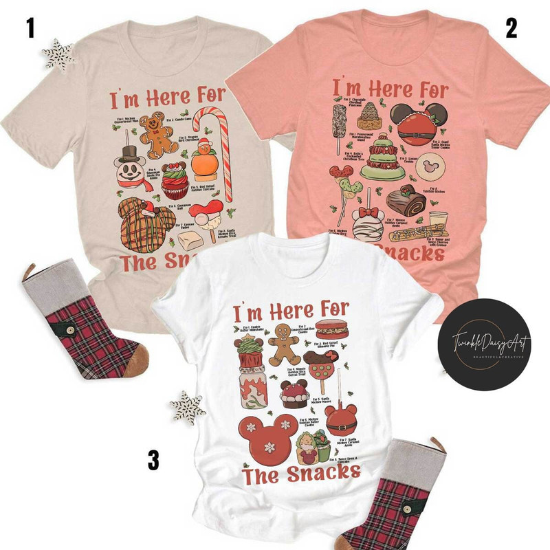 Disney Christmas I'm Here for the Snacks Shirt, Mickey Snacks Drink Christmas Gingerbread, Disneyland Ginger Cookies, Family Christmas 2023.jpg