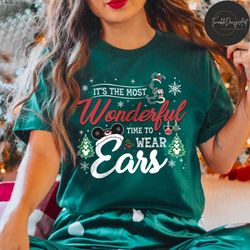 disney christmas the most wonderful time to wear ears shirt, mickey's very merry christmas party 2023, disney family chr