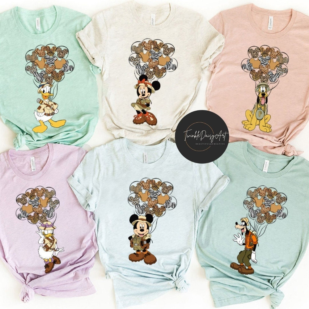 Leopard Mickey and Friends Balloons Disney Animal Kingdom Shirt, WDW Safari Mode T-shirt, Disney Family Safari Trip 2024, Wild About Disney.jpg