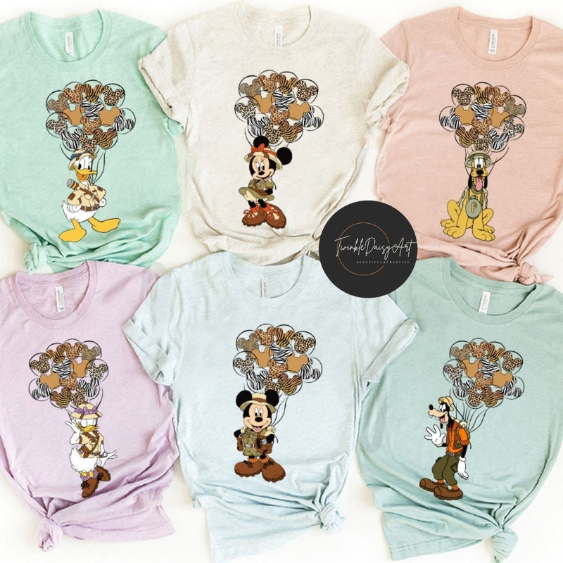 Leopard Mickey and Friends Balloons Disney Animal Kingdom Shirt, WDW Safari Mode T-shirt, Disney Family Safari Trip 2024, Wild About Disney.jpg