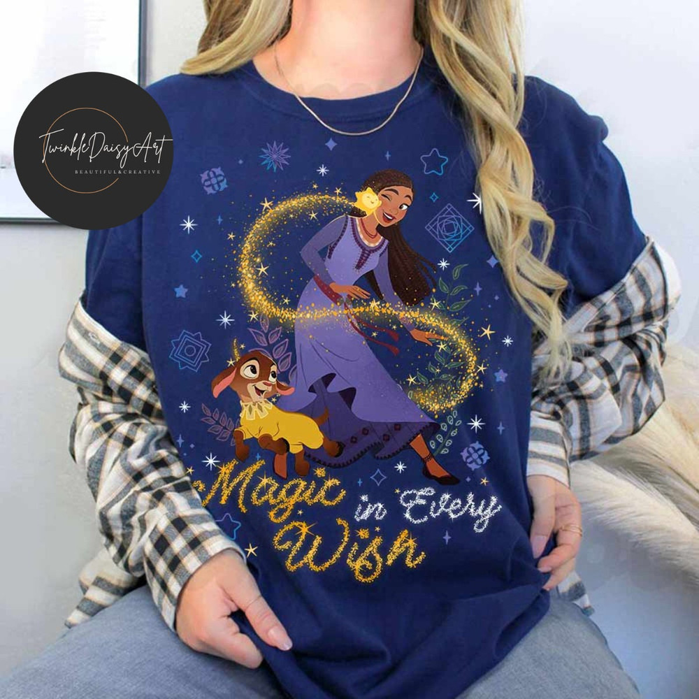 Magic in every wish Disney Wish movie shirt, Asha Disney Wish star shirt, Disney 100th anniversary Tee, Disney trip 2024 WDW Disneyland Tee.jpg