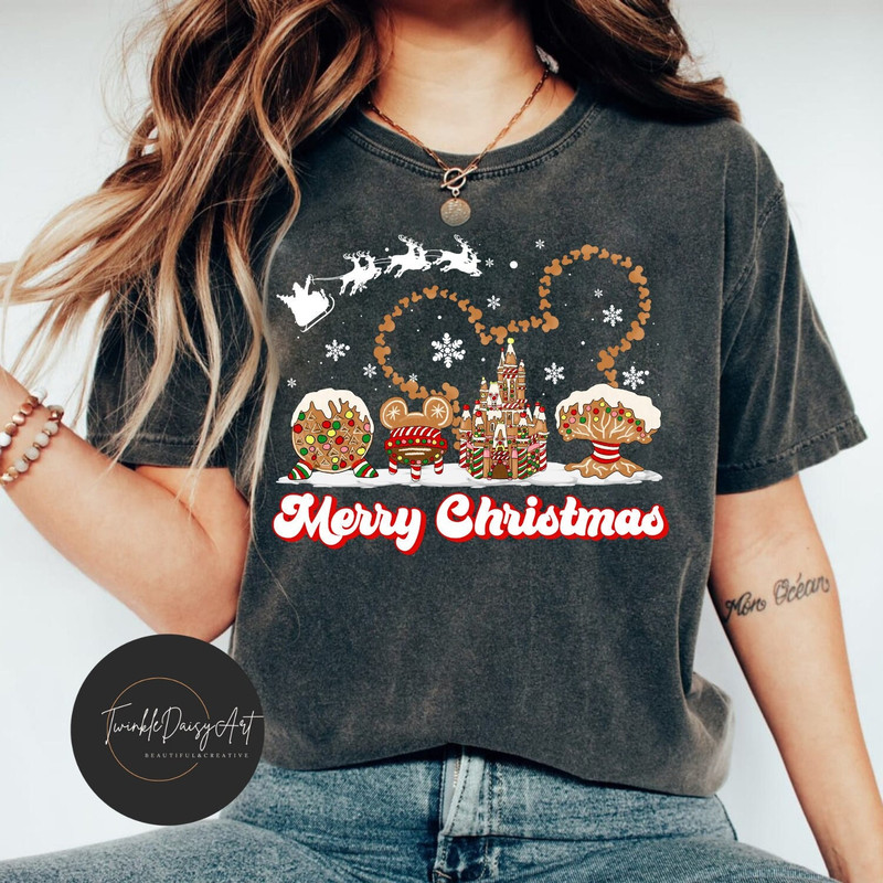 Merry Christmas Disney Gingerbread Christmas Shirt, Walt Disney World Epcot Magic Kingdom Hollywood Studios Animal Kingdom Christmas cookies.jpg