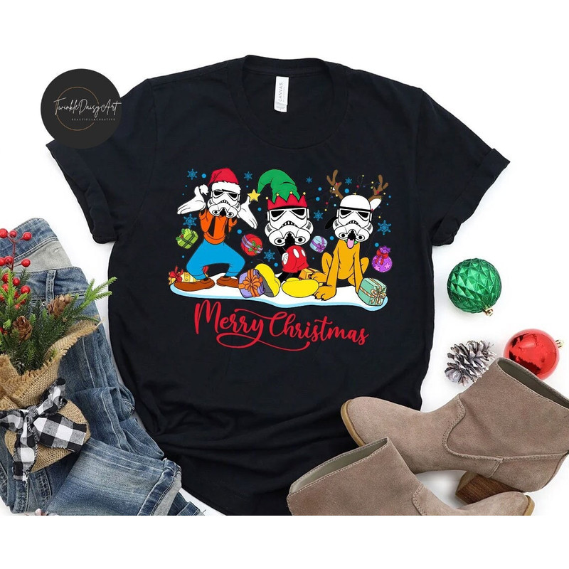 Mickey & Friends Star Wars Christmas Sweatshirt, Mickey Stormtrooper Holiday shirt, Disney Xmas Matching Tee, Star Wars Christmas Family.jpg