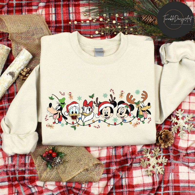 Mickey and Friends Christmas Lights Shirt, Disney Gingerbread Christmas, Disney Family Christmas Party 2023, Disneyland Christmas Matching.jpg