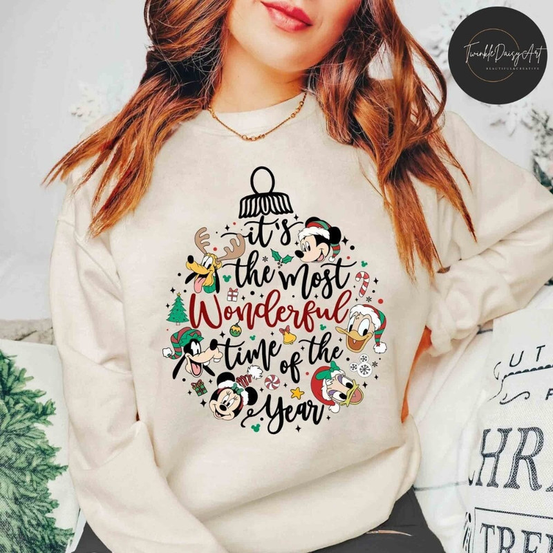 Mickey and Friends Christmas Ornament The Most Wonderful Time of The Year Shirt, Disney Christmas Tree, Disney Family Christmas Matching.jpg
