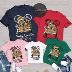 mickey and friends disney animal kingdom family vacation 2024 shirt, leopard wdw disneyland safari mode 2024, disney fam