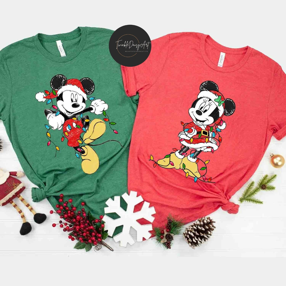 Mickey Minnie Christmas Lights Shirts, Mickey's Very Merry Christmas Party 2023, Disney Christmas shirts, Xmas Group Squad, Disney Couples.jpg