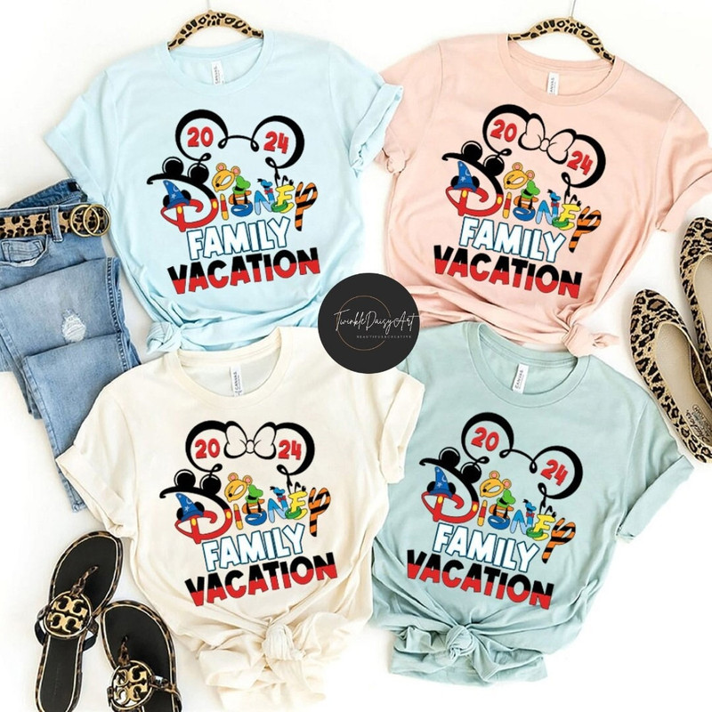 Mickey Minnie Ears Disney Family Vacation 2024 Shirt, Disney Trip Shirt, Disneyland Disneyworld Group Shirt, Disney Couple Trip Matching Tee.jpg
