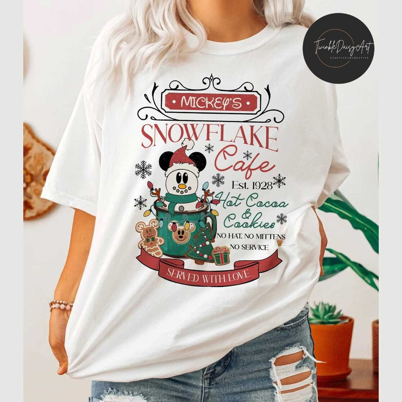 Mickey's Snowflake Cafe shirt, Christmas Mickey Snowman shirt, Mickey's Very Merry Christmas Party 2023, Mickey Xmas Gift, Christmas Trip.jpg
