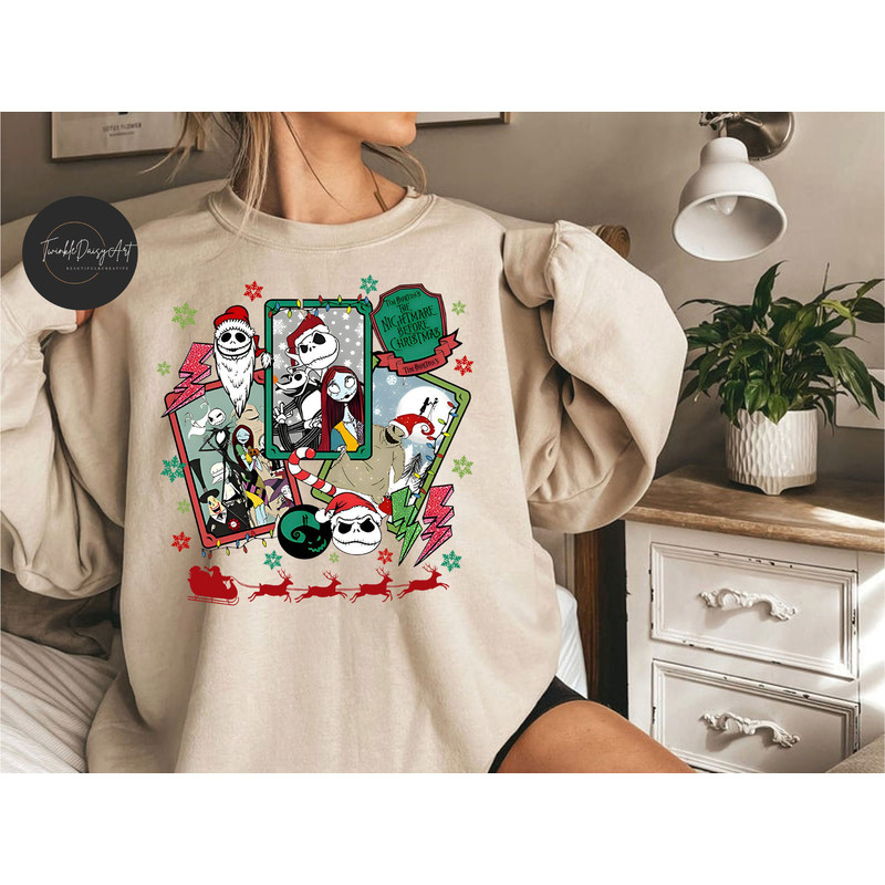 Nightmare Before Christmas shirt, Disney Xmas Holiday shirt, Santa Oogie Boogie Jack Sally Zero Barrel, Disneyland Vacation Family Gifts 1.jpg