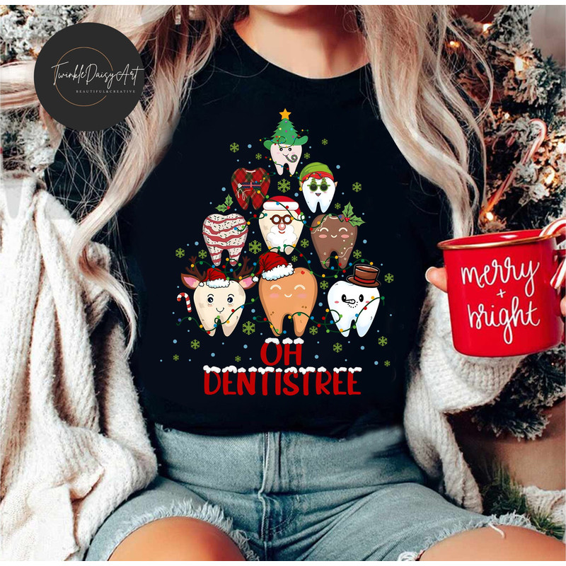 Oh Dentistree Tree Shirt, Dental Christmas T-shirt, Dentist Christmas Holiday Tee, Christmas Dental Squad Crew Gift, Christmas Group Shirts.jpg
