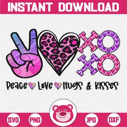 Peace Love Hug Kisses- XOXO - Sublimation - Digital Download - PNG
